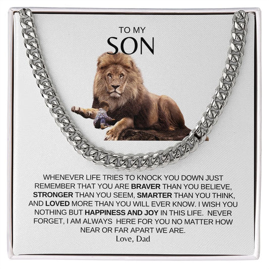 To My Son I Cuban Link Chain