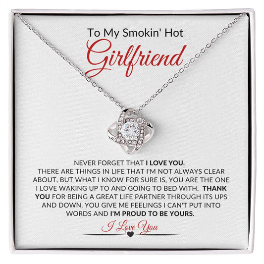 To My Smokin' Hot Girlfriend | Love Knot Necklace