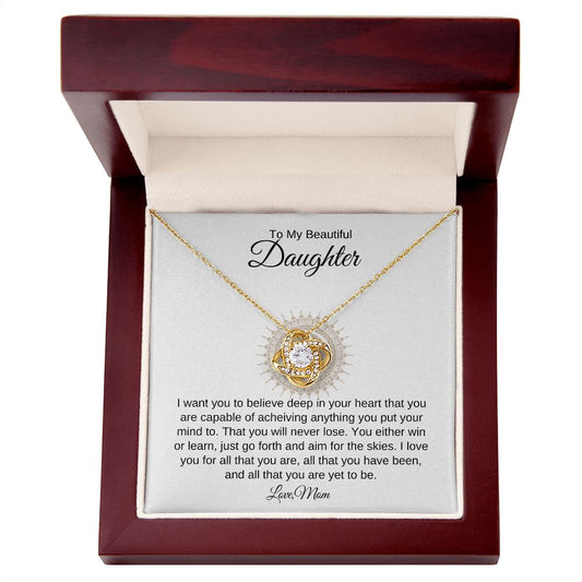 To My Daughter I Love Knot Necklace