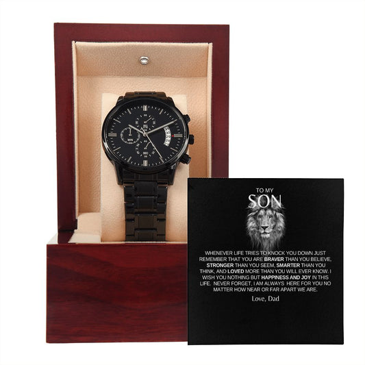 To My Son I Black Chronograph Watch